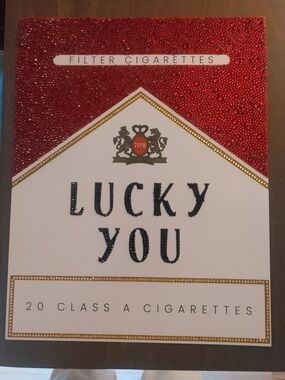 Blinged Out Mock Cigarette Pack Wall Decor